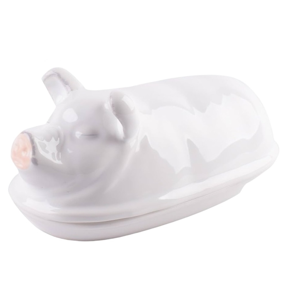 NWT Home Essentials Covered Pig Butter Dish 7.25 Inches